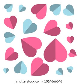 love hearts pattern on white background. valentine's day vector background design. 
