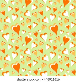 Love hearts pattern. Vector seamless ornament. Colorful vintage background for baby celebrations, Valentine's Day, Mother Day, Easter, wedding, scrapbook, gift wrapping paper, textile quilt patchwork.