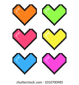 Love Hearts Pixel Art Vector Design Stock Vector (Royalty Free) 1010700985