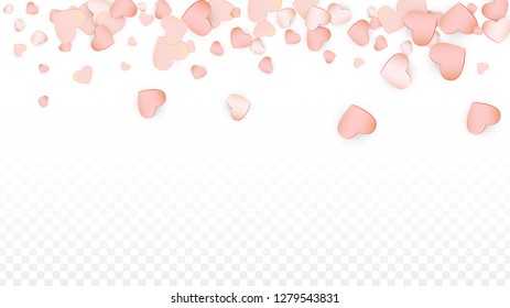 Love Hearts Random Falling Background. San Valentin Day pattern Design Element. Vector Illustration for Cards, Banners, Posters, Flyers for Wedding, Anniversary, Birthday Party, Sales.