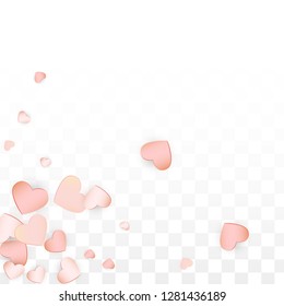 Love Hearts Random Falling Background. St. Valentine's Day pattern Design Element. Element of Design for Cards, Banners, Posters, Flyers for Wedding, Anniversary, Birthday Party, Sales.