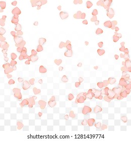 Love Hearts Random Falling Background. San Valentin Day pattern Texture. Element of Design for Cards, Banners, Posters, Flyers for Wedding, Anniversary, Birthday Party, Sales.