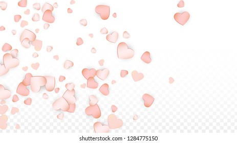 Love Hearts Random Falling Background. San Valentin Day pattern Wallpaper. Element of Design for Cards, Banners, Posters, Flyers for Wedding, Anniversary, Birthday Party, Sales.