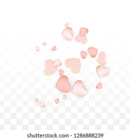 Love Hearts Random Falling Background. San Valentin Day pattern Romantic Scattered Hearts. Element of Design for Cards, Banners, Posters, Flyers for Wedding, Anniversary, Birthday Party, Sales.