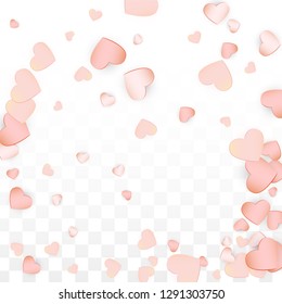 Love Hearts Random Falling Background. St. Valentine's Day pattern Romantic Scattered Hearts. Element of Design for Cards, Banners, Posters, Flyers for Wedding, Anniversary, Birthday Party, Sales.