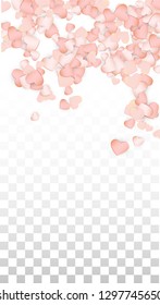 Love Hearts Random Falling Background. San Valentin Day pattern Design Element. Vector Illustration for Cards, Banners, Posters, Flyers for Wedding, Anniversary, Birthday Party, Sales.