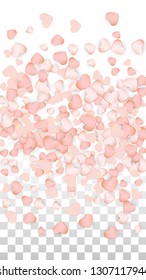 Love Hearts Random Falling Background. San Valentin Day pattern Design Element. Vector Illustration for Cards, Banners, Posters, Flyers for Wedding, Anniversary, Birthday Party, Sales.