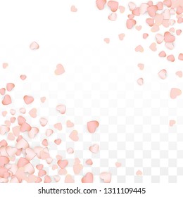 Love Hearts Random Falling Background. St. Valentine's Day pattern Design Element. Element of Design for Cards, Banners, Posters, Flyers for Wedding, Anniversary, Birthday Party, Sales.