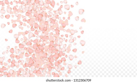 Love Hearts Random Falling Background. St. Valentine's Day pattern Texture. Element of Design for Cards, Banners, Posters, Flyers for Wedding, Anniversary, Birthday Party, Sales.