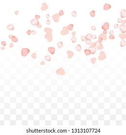 Love Hearts Random Falling Background. St. Valentine's Day pattern Design Element. Element of Design for Cards, Banners, Posters, Flyers for Wedding, Anniversary, Birthday Party, Sales.