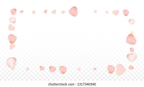 Love Hearts Random Falling Background. St. Valentine's Day pattern Romantic Scattered Hearts. Element of Design for Cards, Banners, Posters, Flyers for Wedding, Anniversary, Birthday Party, Sales.