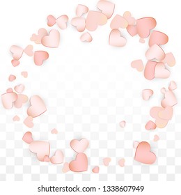 Love Hearts Random Falling Background. St. Valentine's Day pattern Romantic Scattered Hearts. Vector Illustration for Cards, Banners, Posters, Flyers for Wedding, Anniversary, Birthday Party, Sales.