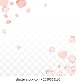 Love Hearts Random Falling Background. St. Valentine's Day pattern Design Element. Vector Illustration for Cards, Banners, Posters, Flyers for Wedding, Anniversary, Birthday Party, Sales.