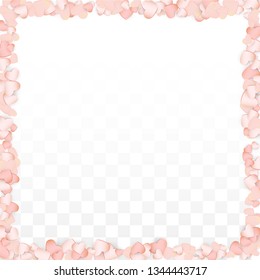 Love Hearts Random Falling Background. St. Valentine's Day pattern Texture. Element of Design for Cards, Banners, Posters, Flyers for Wedding, Anniversary, Birthday Party, Sales.