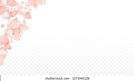 Love Hearts Random Falling Background. St. Valentine's Day pattern Texture. Vector Illustration for Cards, Banners, Posters, Flyers for Wedding, Anniversary, Birthday Party, Sales.