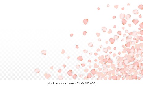 Love Hearts Random Falling Background. San Valentin Day pattern Design Element. Element of Design for Cards, Banners, Posters, Flyers for Wedding, Anniversary, Birthday Party, Sales.