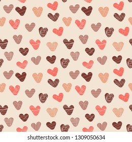 Love hearts seamless pattern
