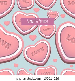 Love hearts seamless pattern