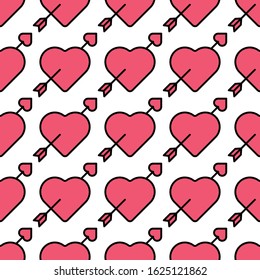 Love Hearts seamless pattern vector illustration. Abstract seamless pattern of hearts for prints, greeting card, wallpaper, cover, gift, banner, poster. Valentines day background vector illustration.
