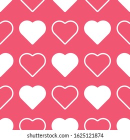 Love Hearts seamless pattern vector illustration. Abstract seamless pattern of hearts for prints, greeting card, wallpaper, cover, gift, banner, poster. Valentines day background vector illustration.