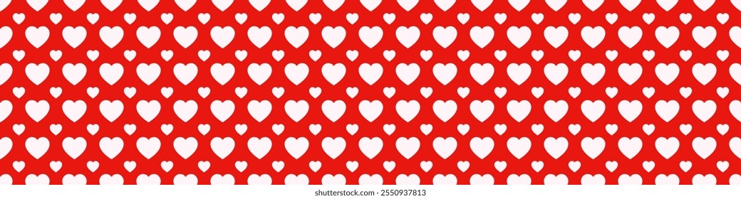 Love hearts seamless patterns set. St. Valentine's Day background vector illustration. Romantic repeated texture for greeting cards, invitation and holiday design, clothes prints, wrapping paper.