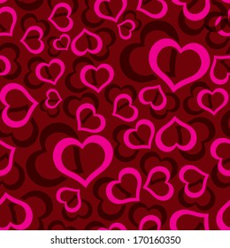 love hearts seamless red pattern eps10