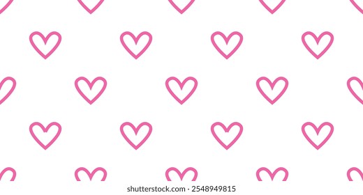 Love hearts seamless romantic pattern. Pink hearts seamless pattern. weding day ornament design. Happy Valentines Day texture. Vector illustration