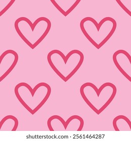 Love hearts seamless romantic pattern. Pink hearts seamless pattern. weding day ornament design. Happy Valentines Day texture. Vector illustration