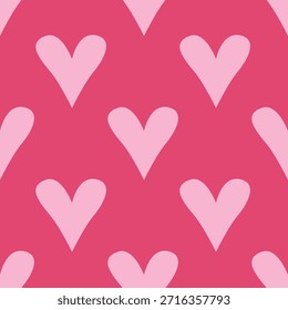 Love hearts seamless romantic pattern. Pink hearts seamless pattern. weding day ornament design. Happy Valentines Day texture. Vector illustration
