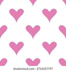 Love hearts seamless romantic pattern. Pink hearts seamless pattern. weding day ornament design. Happy Valentines Day texture. Vector illustration