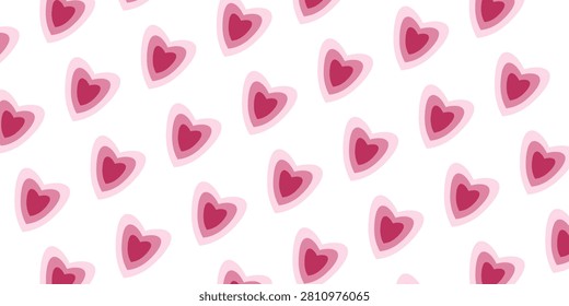 Love hearts seamless romantic pattern. Pink hearts seamless pattern. weding day ornament design. Happy Valentines Day texture