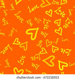 Love and Hearts Seamless Valentine pattern.