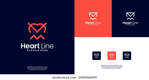 Love hearts shape logo design inspiration