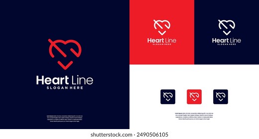 Plantilla de diseño de logotipo de forma de corazón de amor
