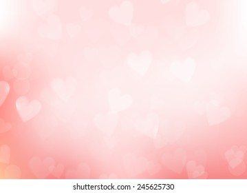 Love and hearts. Soft-colored vector background for your Valentines day. Love background. Vector illustration. Empty template. 