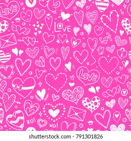 Love and hearts St. Valentine seamless pattern