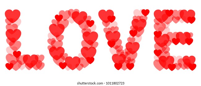 Love with hearts - stock vector