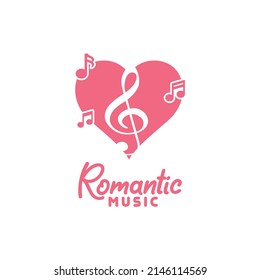 Love Hearts And Tones For Romantic Music Instrument Logo Design Inspiration