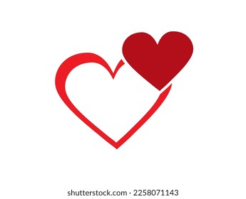 Corazones de amor. dos corazones conectados. concepto de símbolo vectorial para valentina , pareja.