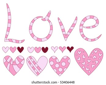 Love and hearts vector