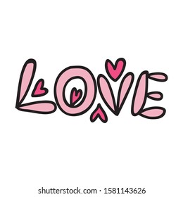 Love with hearts. Vector illustration