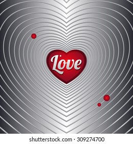 Love in hearts vector illustration.