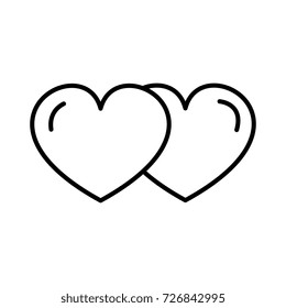 love hearts vector line icon, sign, illustration on background, editable strokes