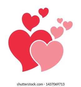 Love Hearts Vector, Valentine Sign symbol, isolated on white background