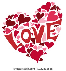 Love with hearts.Love shape vector illustration.Valentine's day  concept.