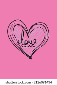 love heart,t-shirt design fashion vector