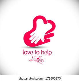 Love to help icon, isolated vector symbol