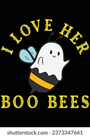 
I Love Her Boo Bees eps cut file for cutting machine