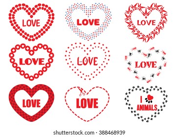 Love is here print. T-shirt design. Vector illustration.