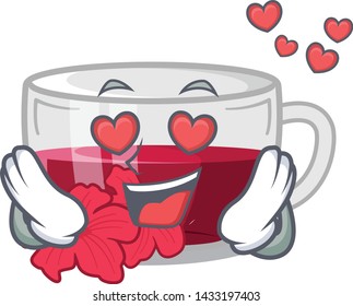 In love hibiscus tea is served character glasses